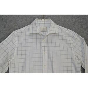 Todd‎ Snyder Shirt Mens 15.5 34/35 White Blue Check Dress Button Front Luxury